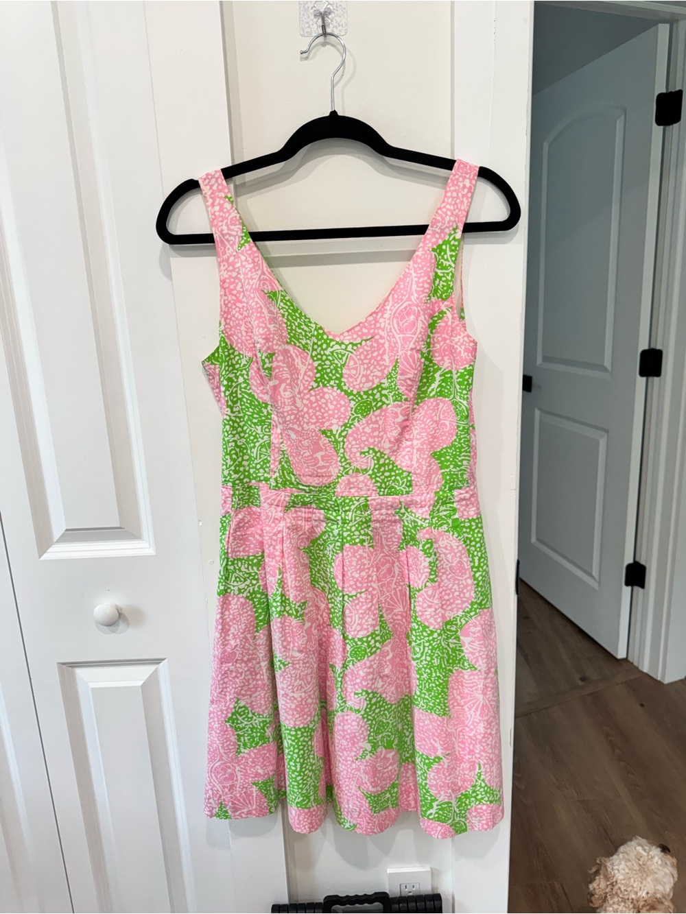 Lilly Pulitzer Pink & Green Floral Midi Dress